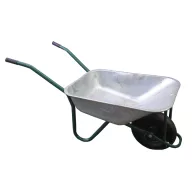 Galvanized wheelbarrow