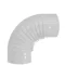 Smoke pipe elbow white diameter 120 mm