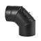 Smoke pipe elbow thick wall (1,8 mm), black diameter 250/90 mm