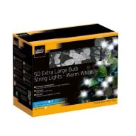   Fényfüzér Gardman, 50 extra nagy izzók,meleg fehér 10,02 m