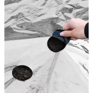   Takarófólia fekete/ezüst 25mikron 175x60mm átmérőjű perforált ültetési lyukakkal 0,95x5m