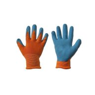 Kids garden gloves orange, latex size 5
