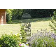   Fém növényfuttató dekoratív mák motívumokkal Puppy trellis olivazöld 0,33x1,22 m