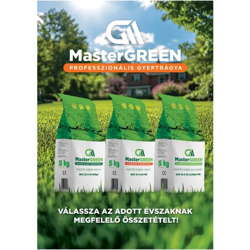 MasterGreen High K gyeptrágya (15-5-24+S+TE) 20 kg