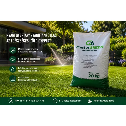 MasterGreen High K gyeptrágya (15-5-24+S+TE) 20 kg