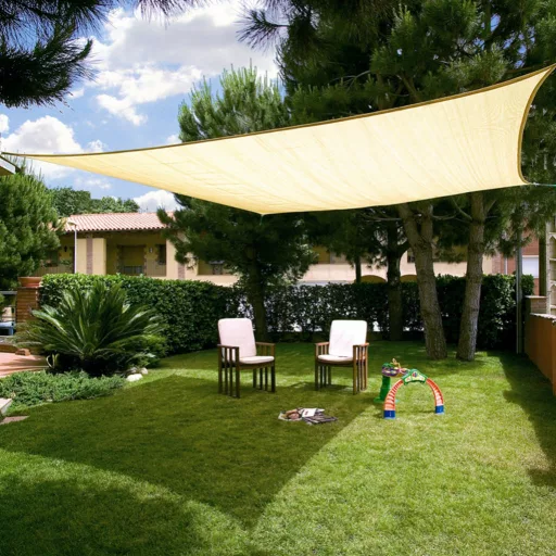 SUNNET KIT ■ szőtt napvitorla bézs 3,6 x 3,6 m