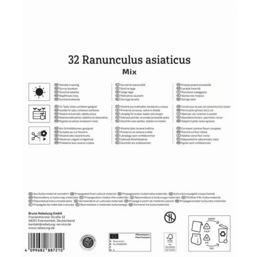 Virághagyma Boglárka (Ranunculus) Mix Megapack Kiepenkerl 32 db