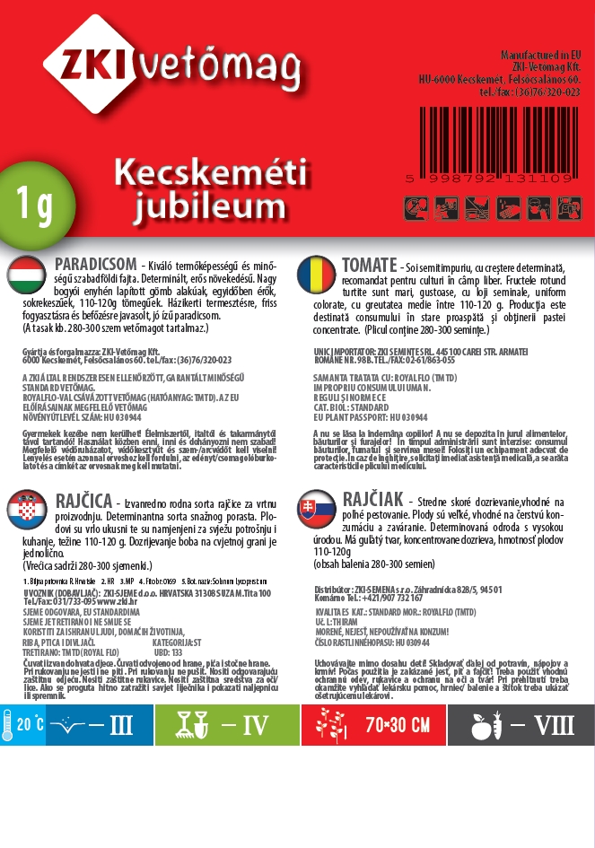 Paradicsom Kecskeméti jubileum 1g ZKI