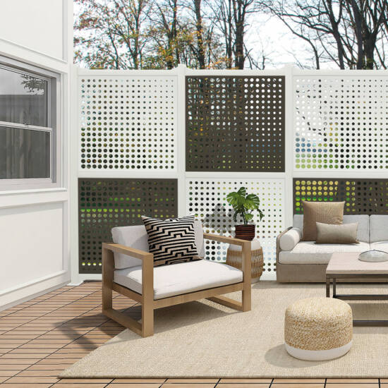 Plastic PP panel with decorative patterns Moon panel white 1mx1m