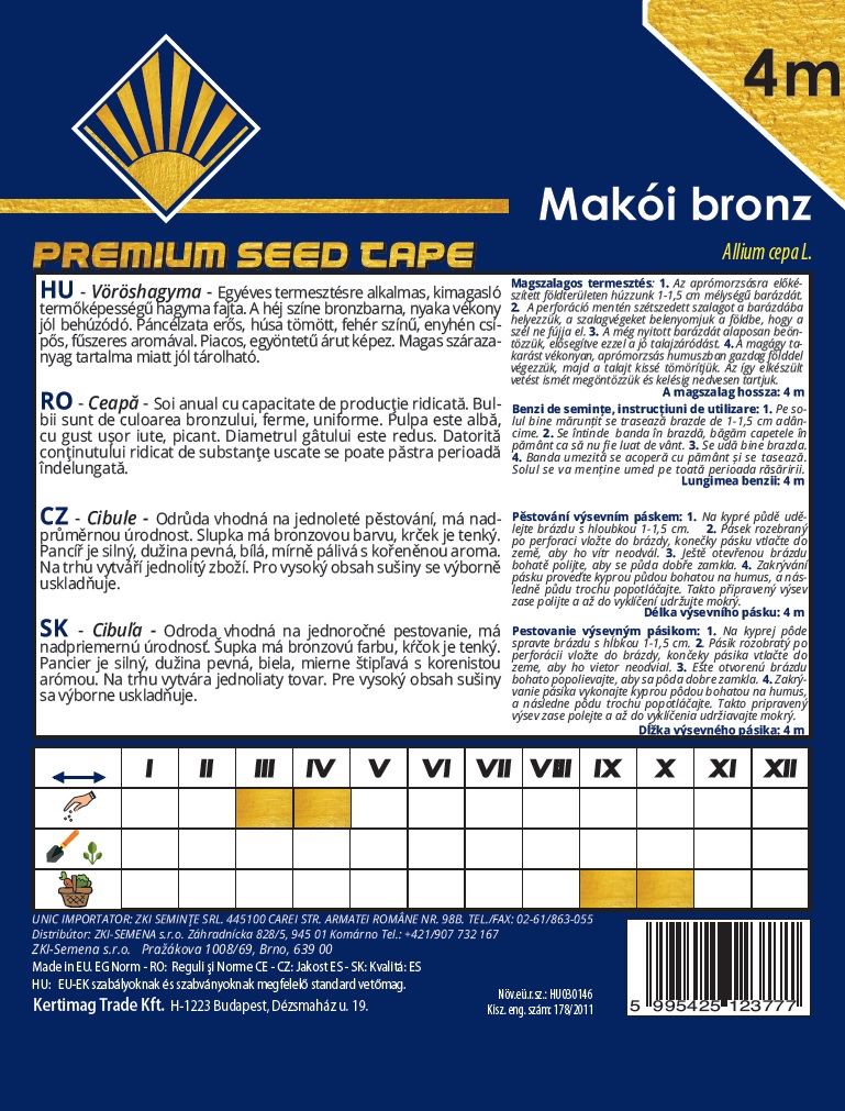 Vetőmagszalag Makói bronz BK 4m