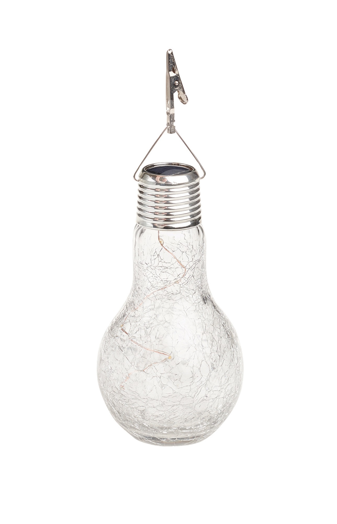Garden lamp, solar powered, hanging bulb (crystallised glass) Gardman L23003