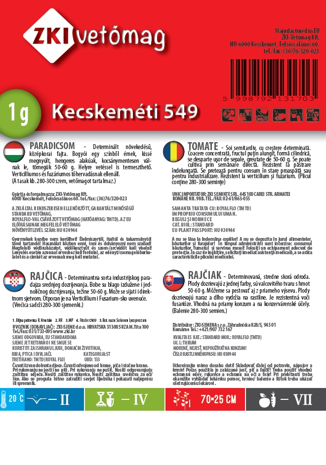 Paradicsom Kecskeméti 549 1g ZKI