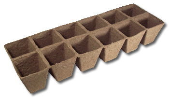 Jiffy peat tile strip, slotted 6x2 pieces 6x6 cm