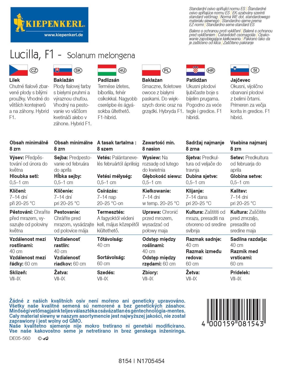 Padlizsán Lucilla Kiepenkerl 8 db