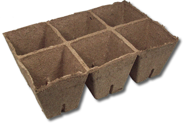 Jiffy peat tile strip slotted, 3x2 pieces, 8x8cm