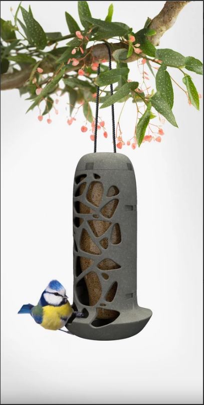 Bird feeder TARA 100% recycled, for grey fat balls, with recycled rope