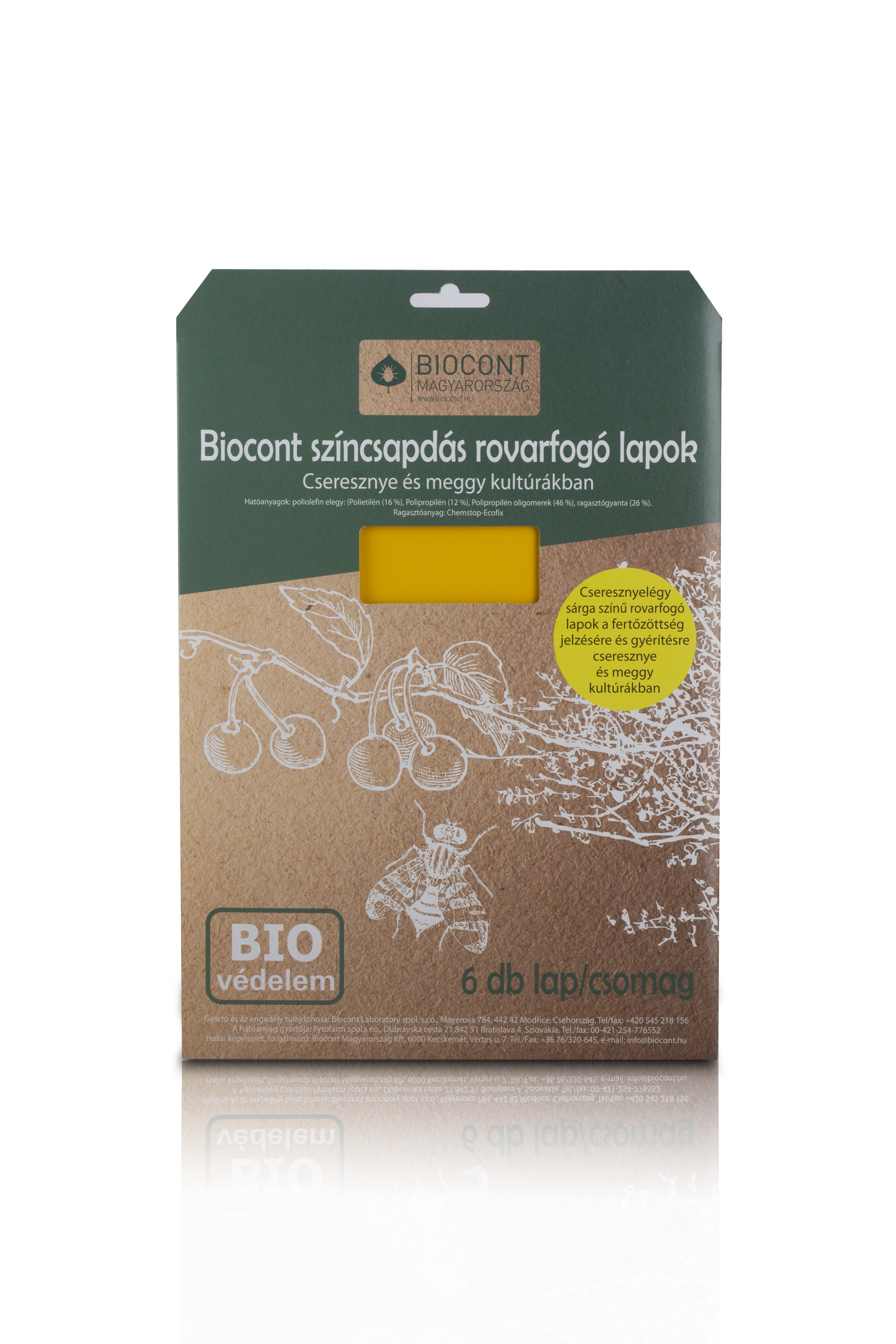 Biocont cherry fly colour trap + scent baits (6 sheets + 1 bait)