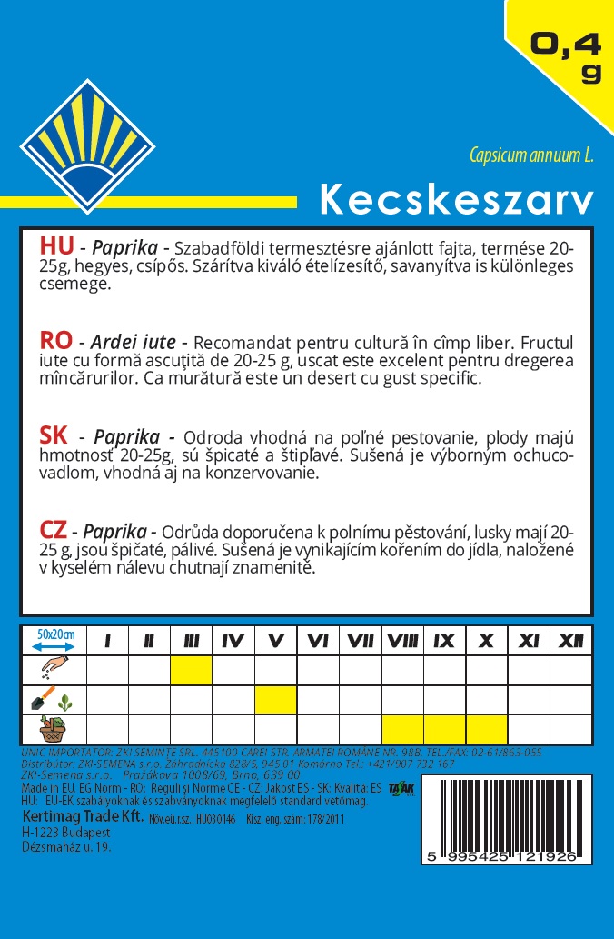 Edible paprika Goat's horn BK 0,4g