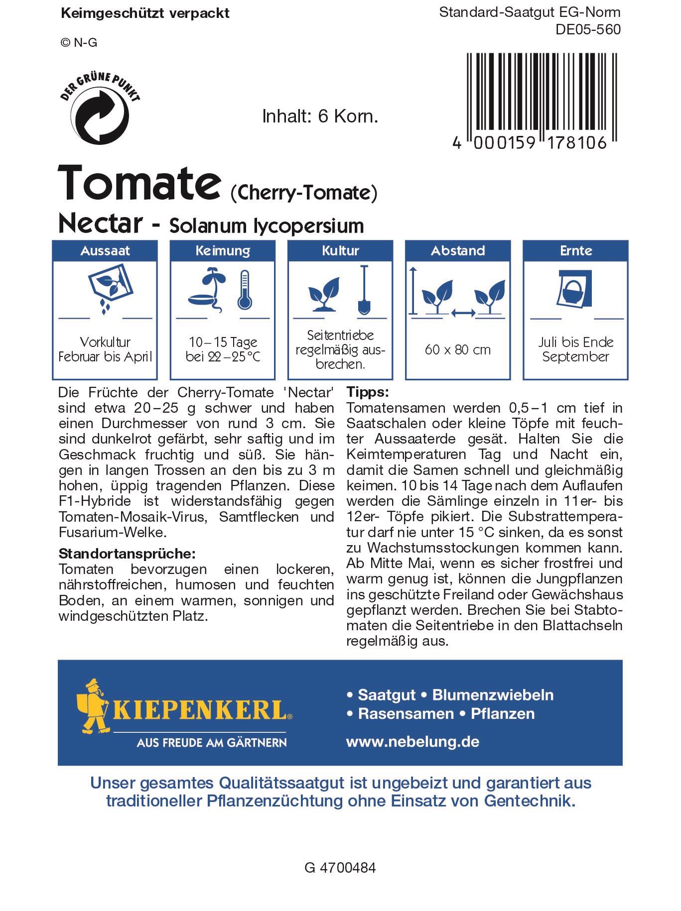 Cherry tomato Nectar min. 6 seeds Kiepenkerl