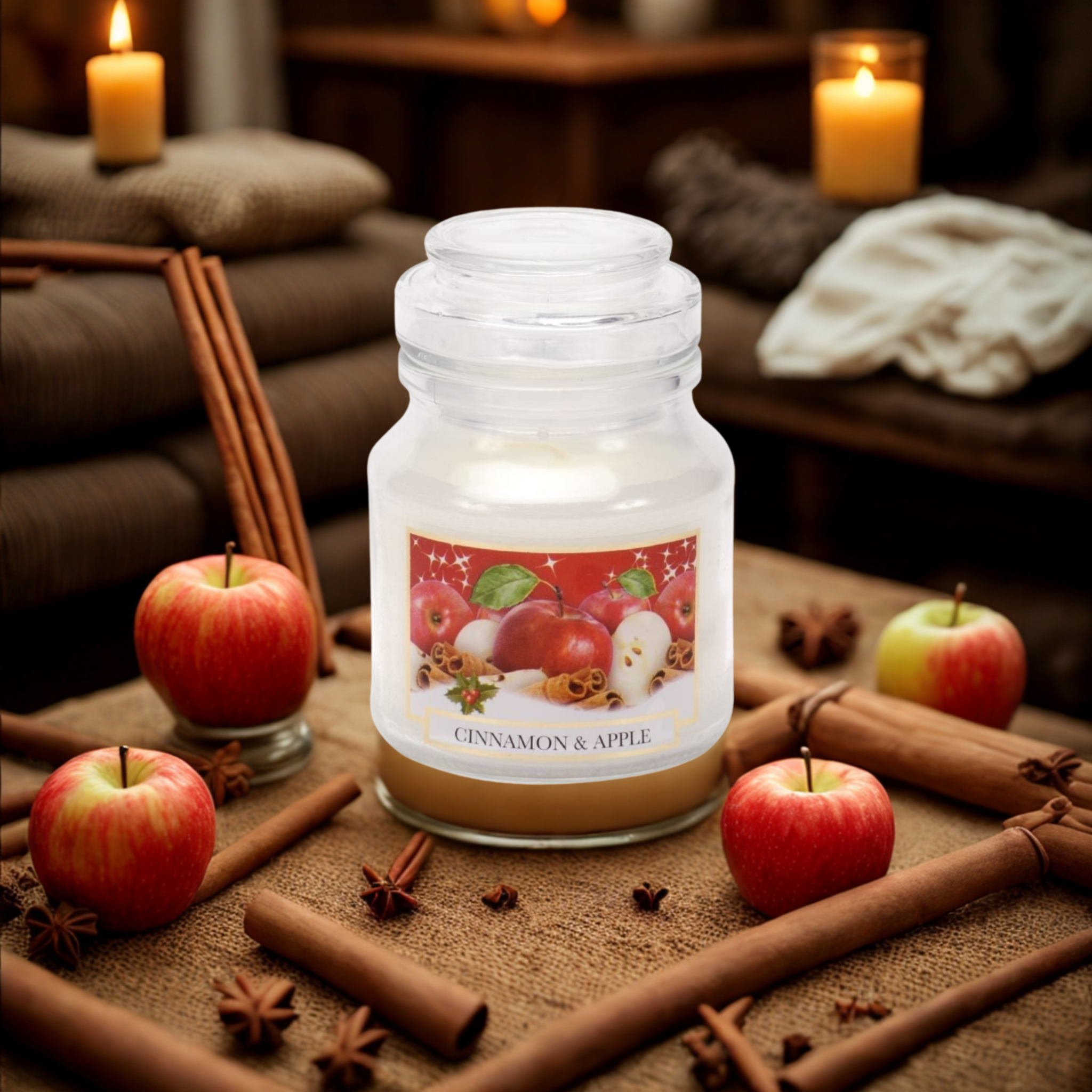 Scented glass Premium, cinnamon and apple resealable 130 g