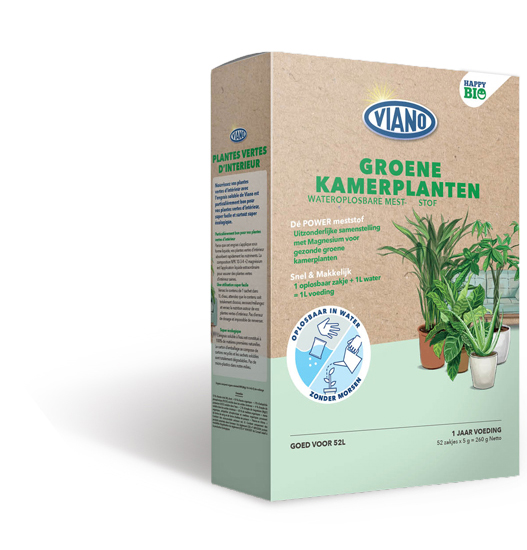 Viano Bio Happy vízoldható szerves táp Levéldísznövényekhez 8-2-3+MgO 50x5g