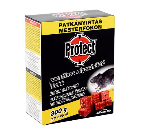 Protect paraffinos rágcsálóirtó blokk 12x25 g