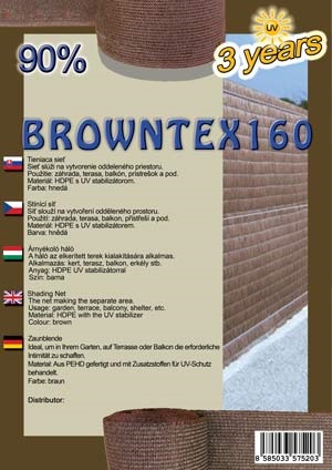 Fence mesh BROWNTEX160 1,8X50 m brown 90%