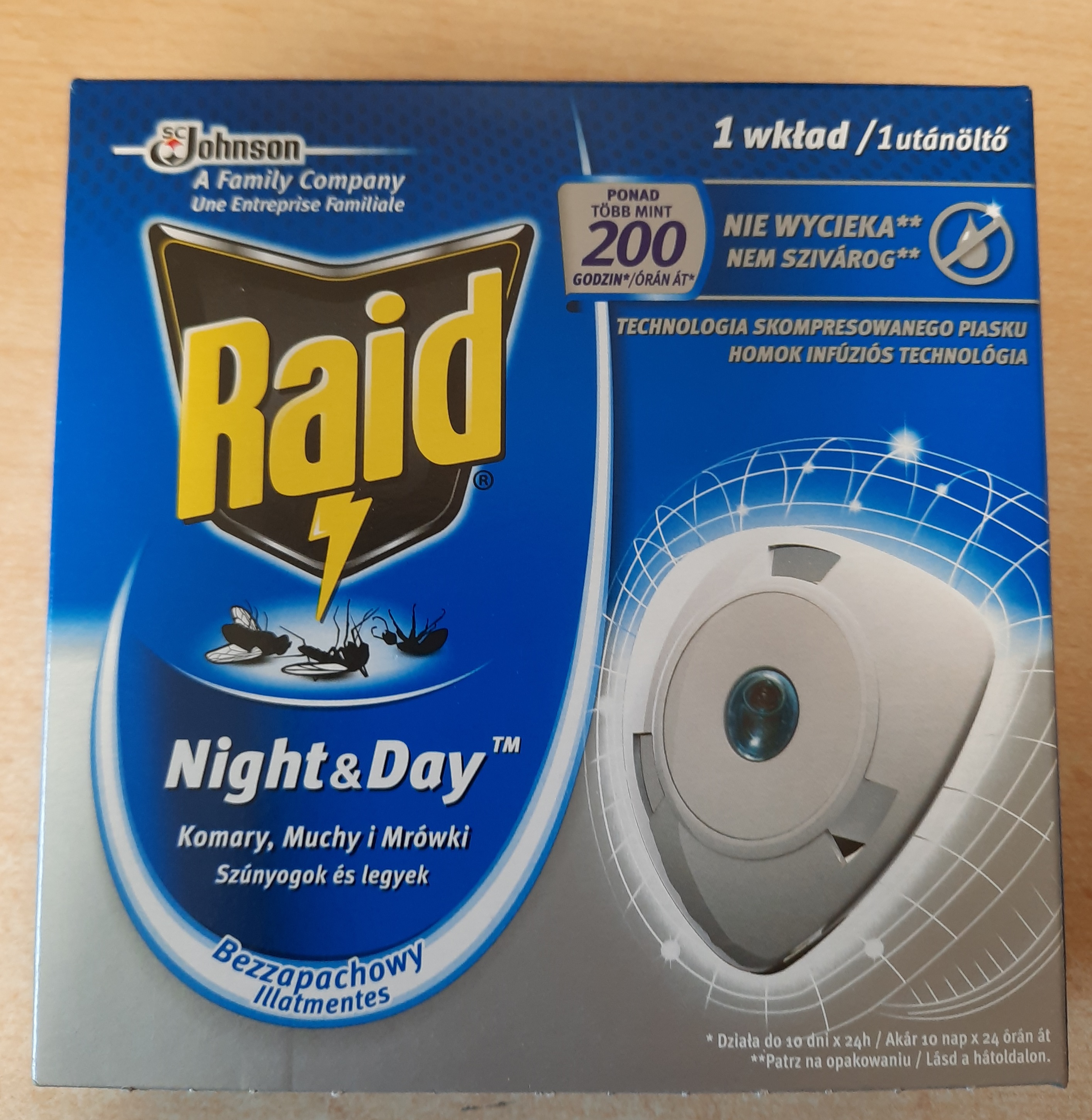 Raid Night&amp;Day Mosquito and fly repellent refill disc 1 pc