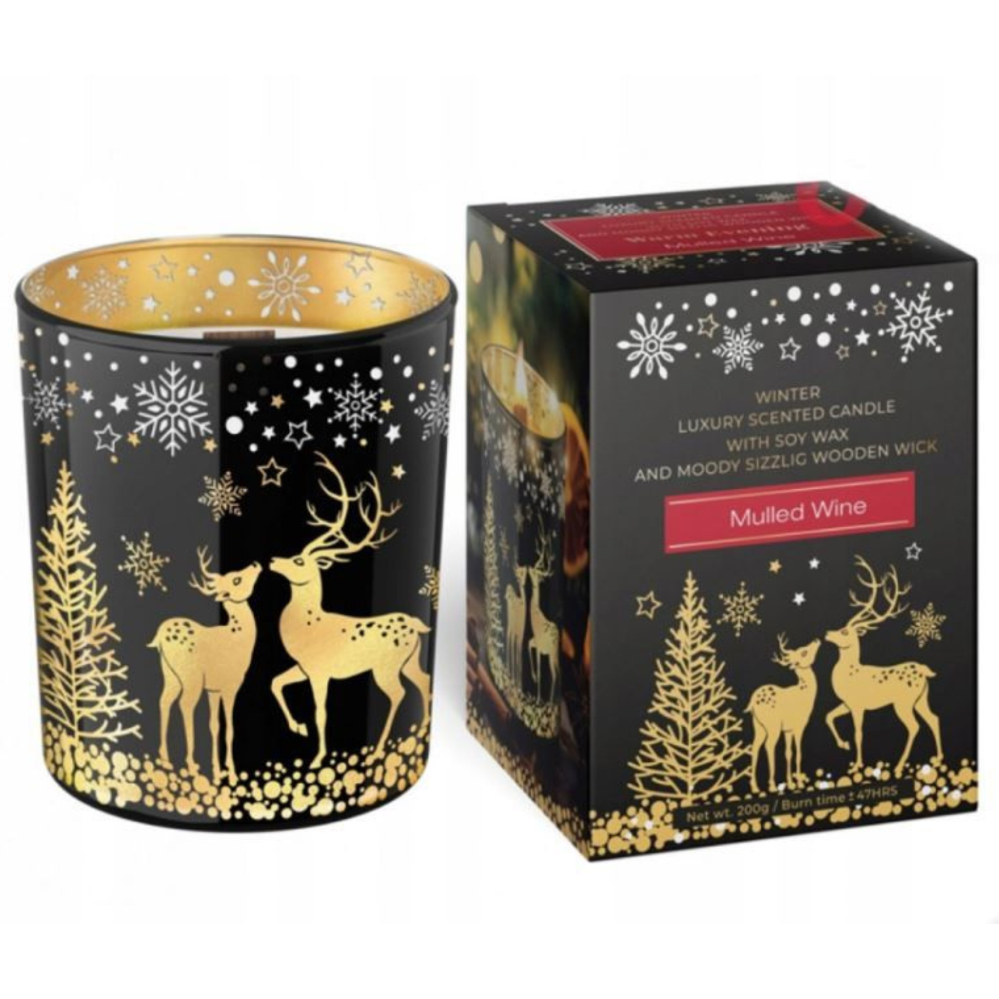 Scented candle-Premium, soy wax Warm Evening Muled Wine 200 g