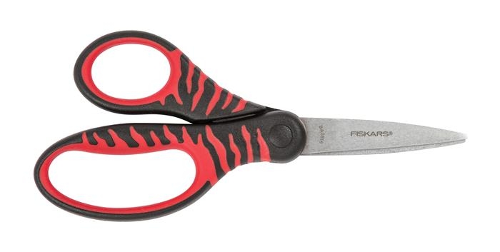 Children's scissors Fiskars Softgrip, black and prios, 15 cm