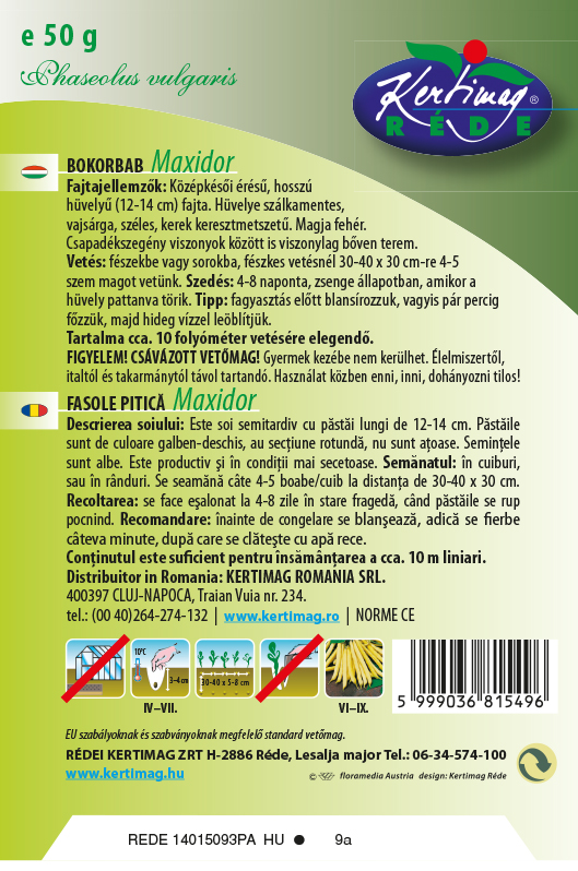 Sárgahüvelyű Bokorbab Maxidor 50 g