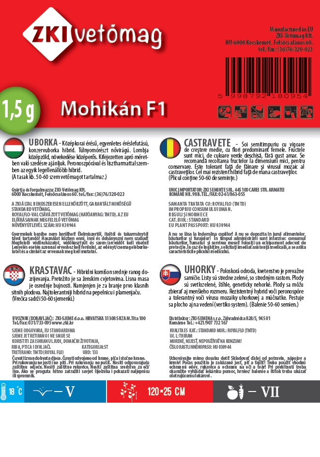 Uborka (konzerv) Mohikán F1 1,5 g ZKI