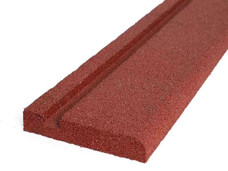 Rubber brick border 1000x40x250 mm slag red