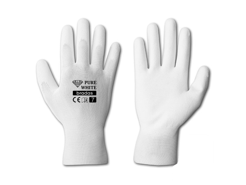 Gardening gloves Pure White polyurethane size 7