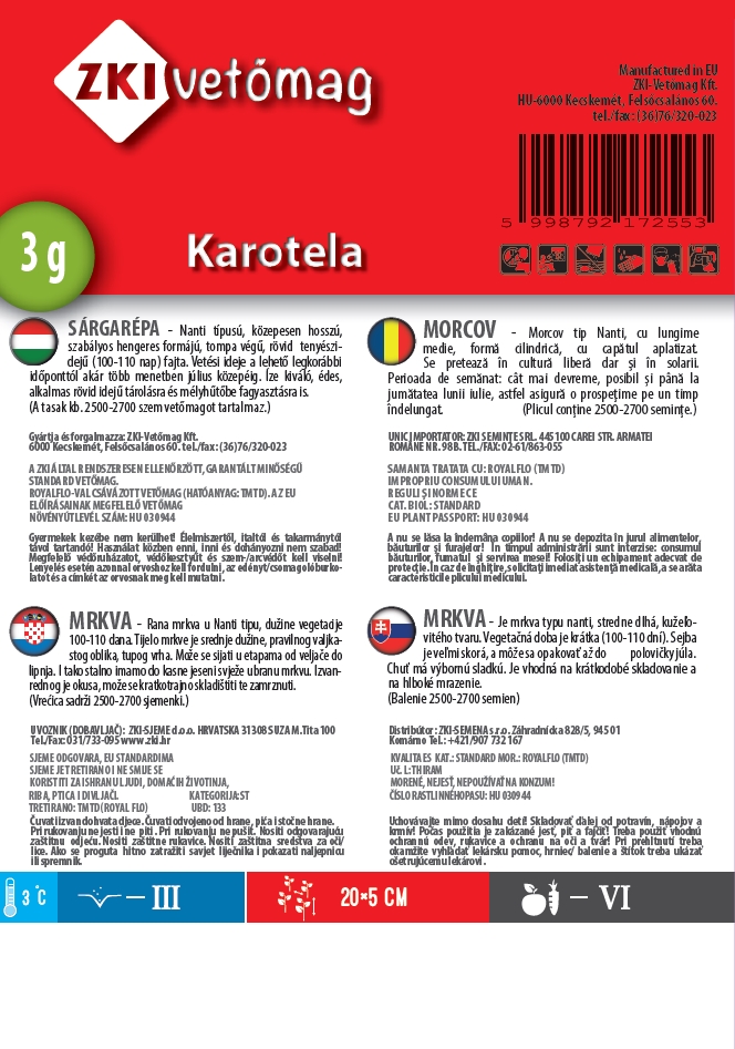 Sárgarépa Karotela 5g ZKI