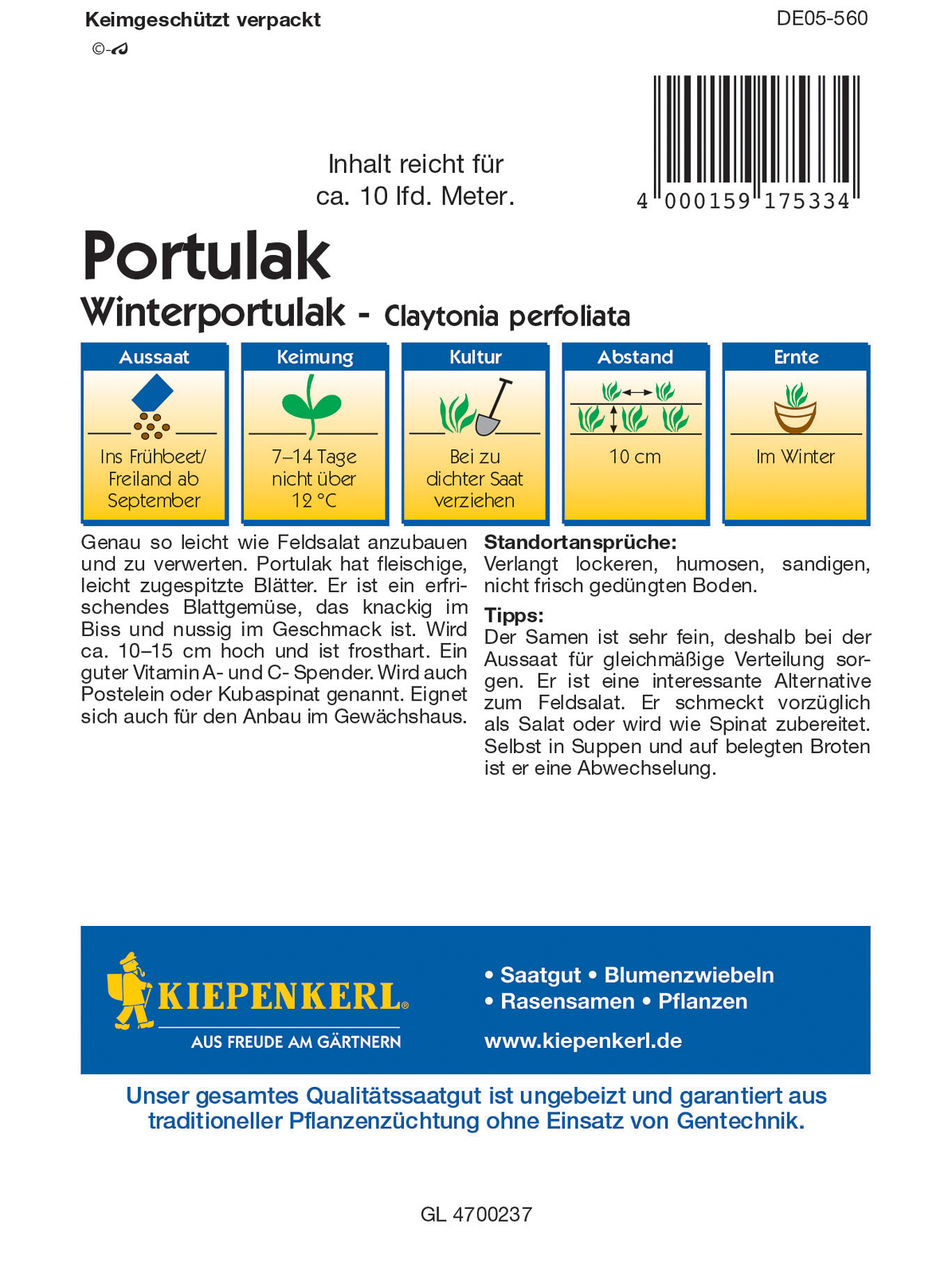 Winter porcsin Kiepenkerl 10 m