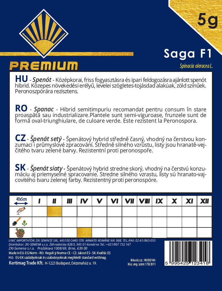 Spenót Saga F1 BK 5g