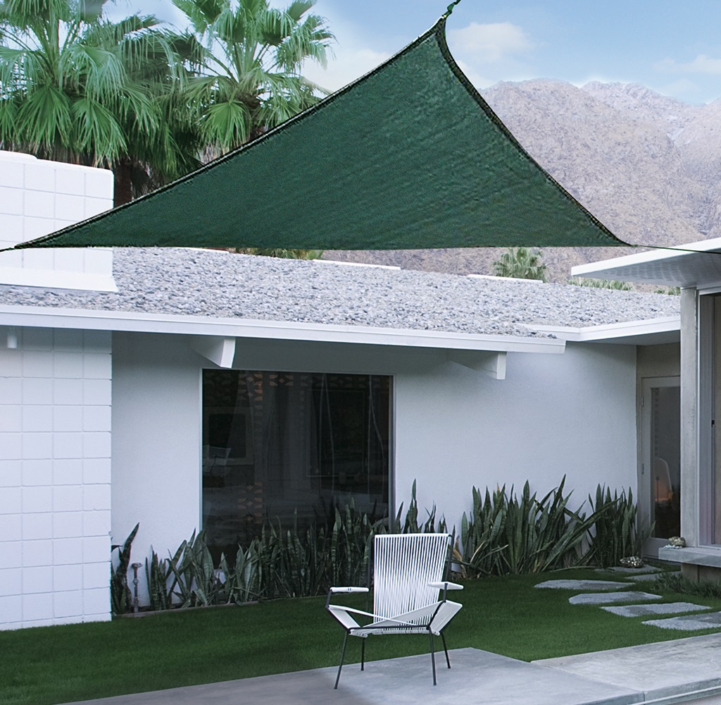 SUNNET KIT ∆ woven sun sail green 3,6 x 3,6 x 3,6 m