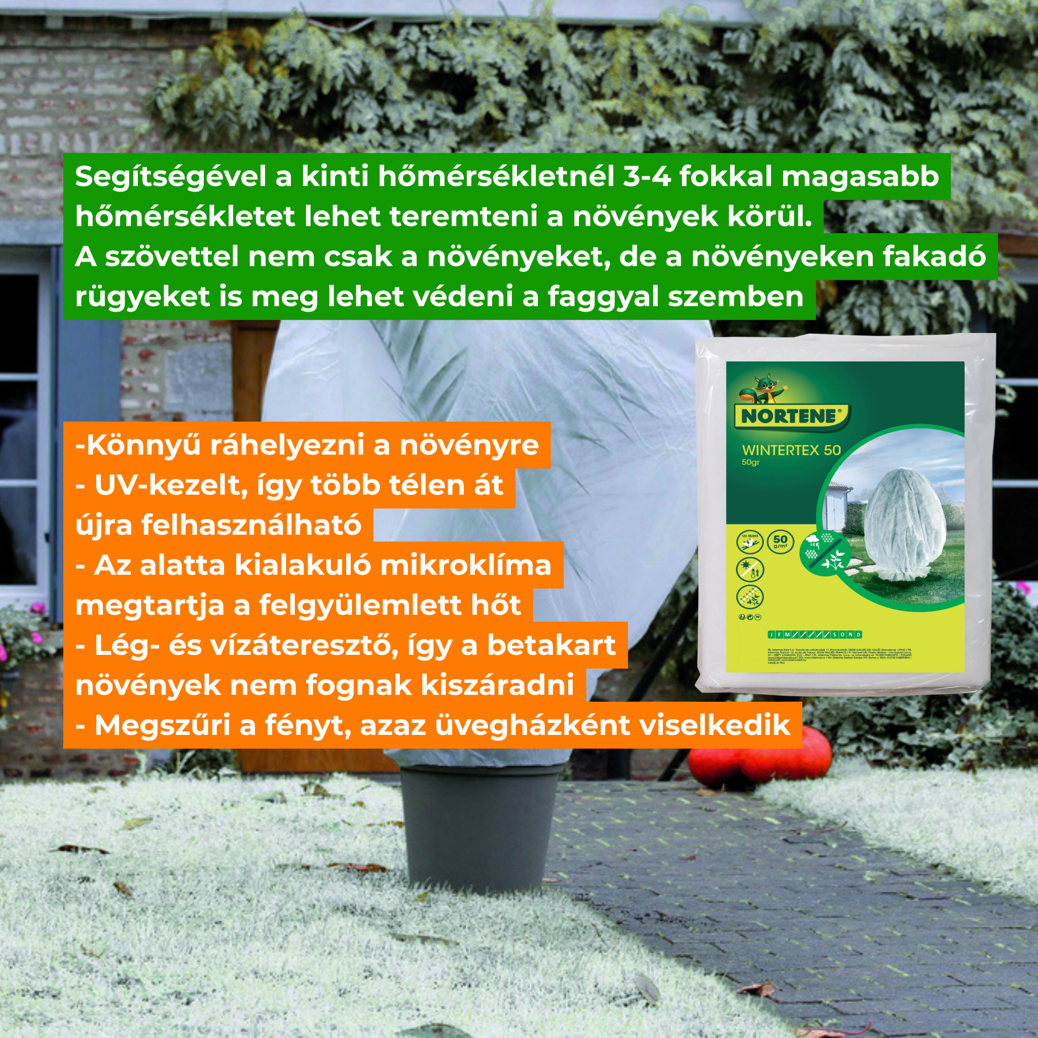 Átteleltető filc Wintertex 50 50g/m2 3,2x5 m