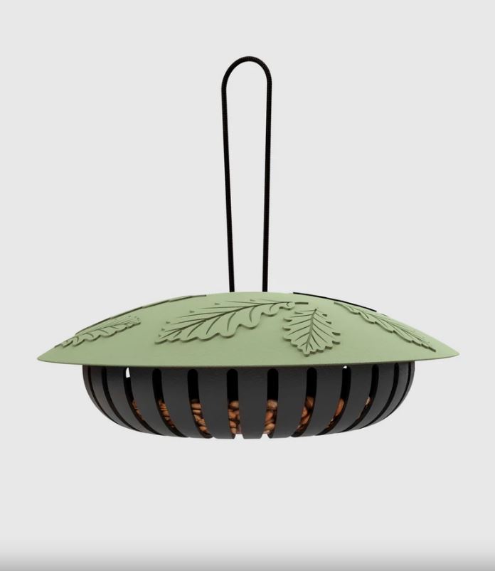 Madáretető MILA 98%-ban újrahasznosított, földimogyoróhoz, zöld/fekete