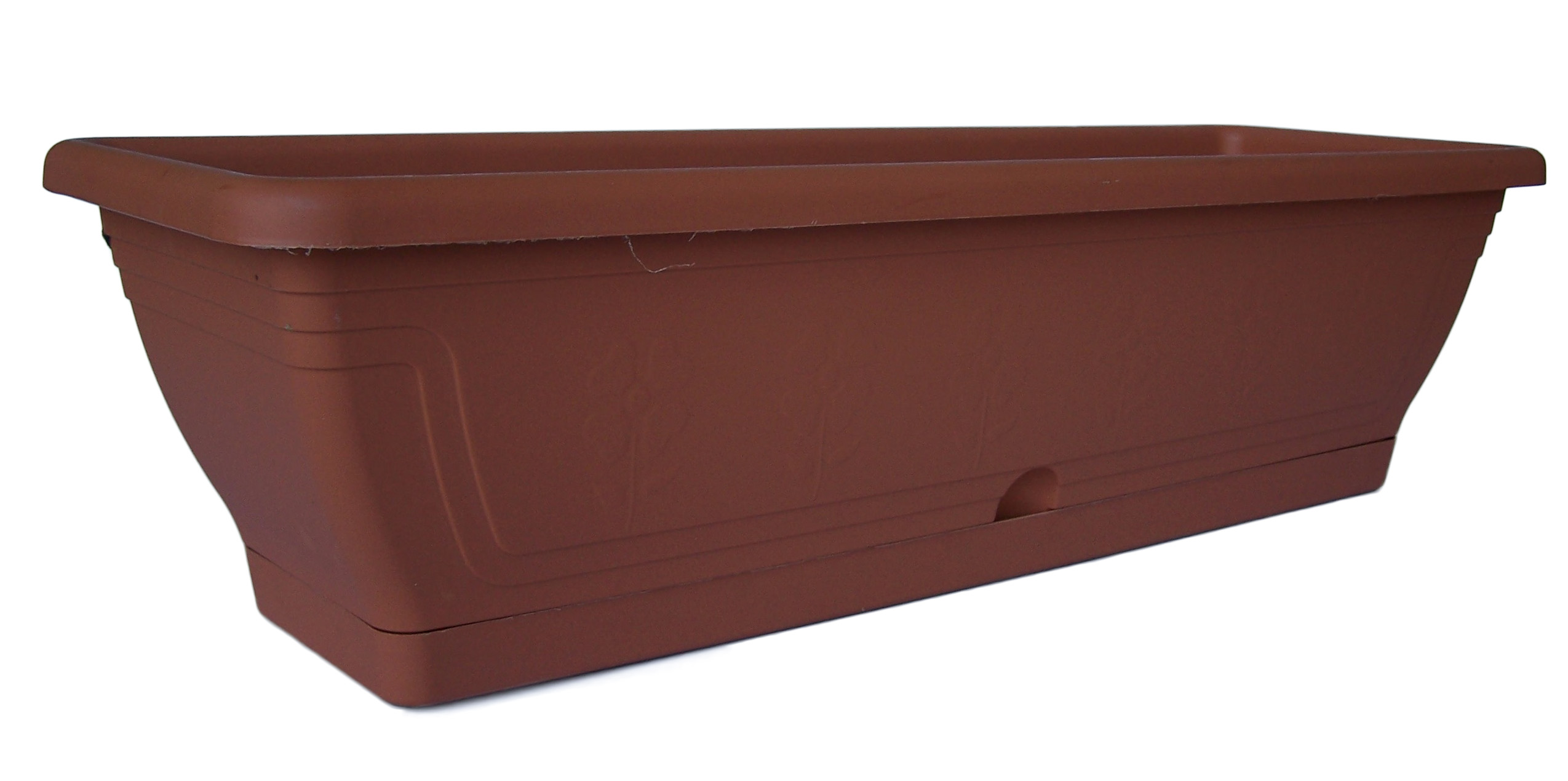 Balcony crate, terracotta with wide base 60 cm