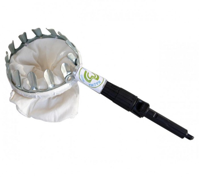 Fruit picking basket + telescopic aluminium handle / 1,1m-2,4m /
