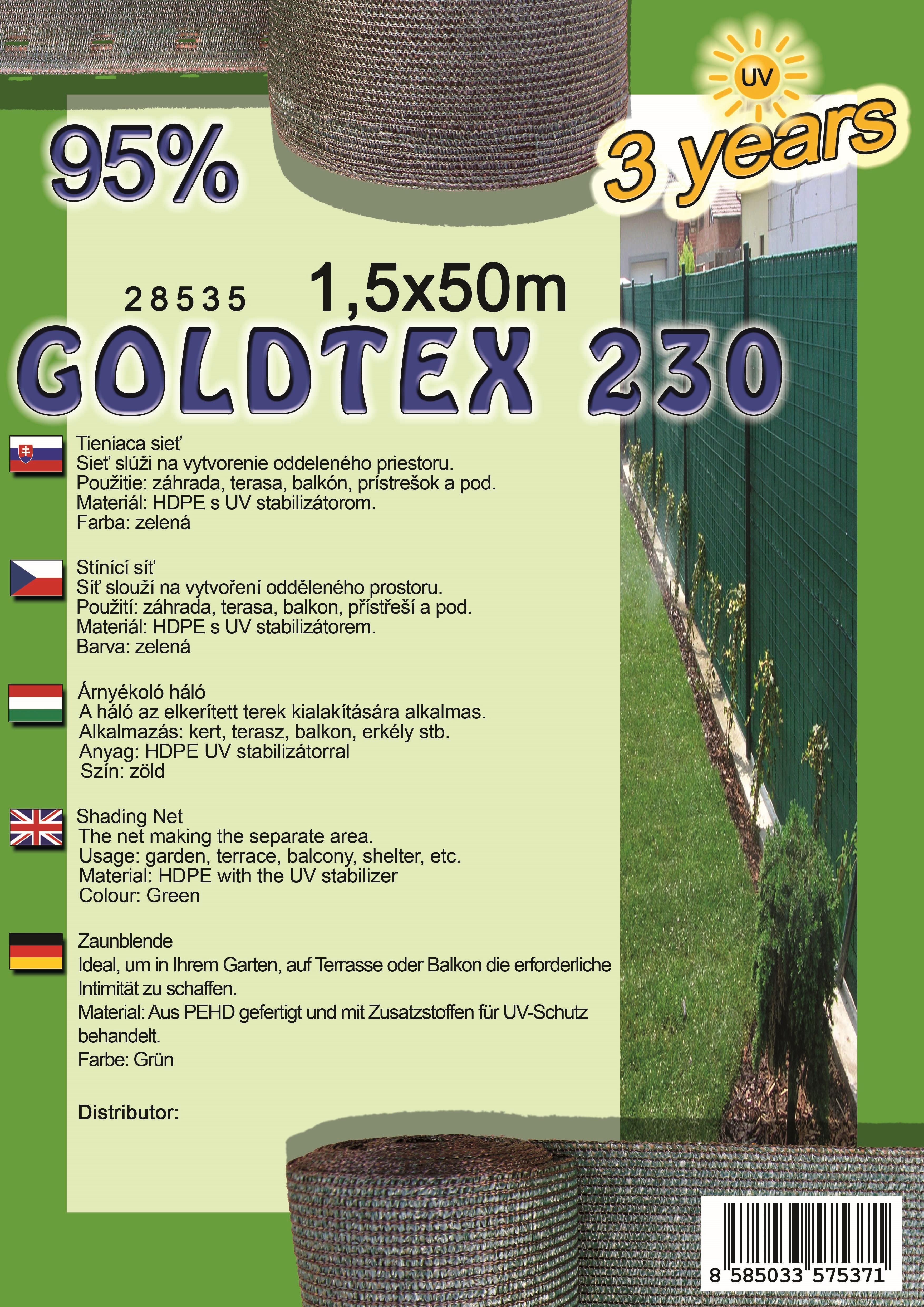 Fencing mesh LIGHTTEX90 1,5X50 m green 80%