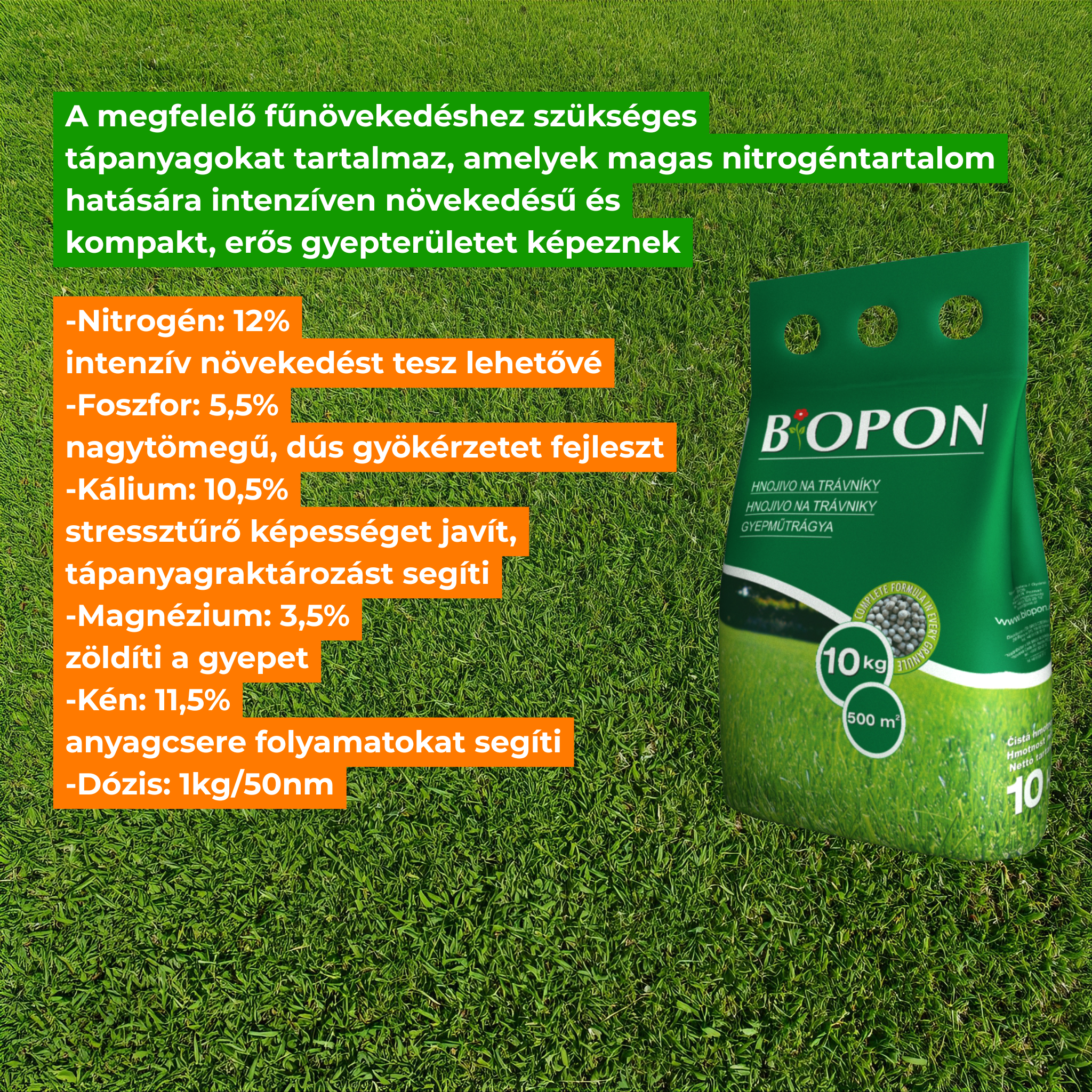 Biopon gyepműtrágya 10 kg