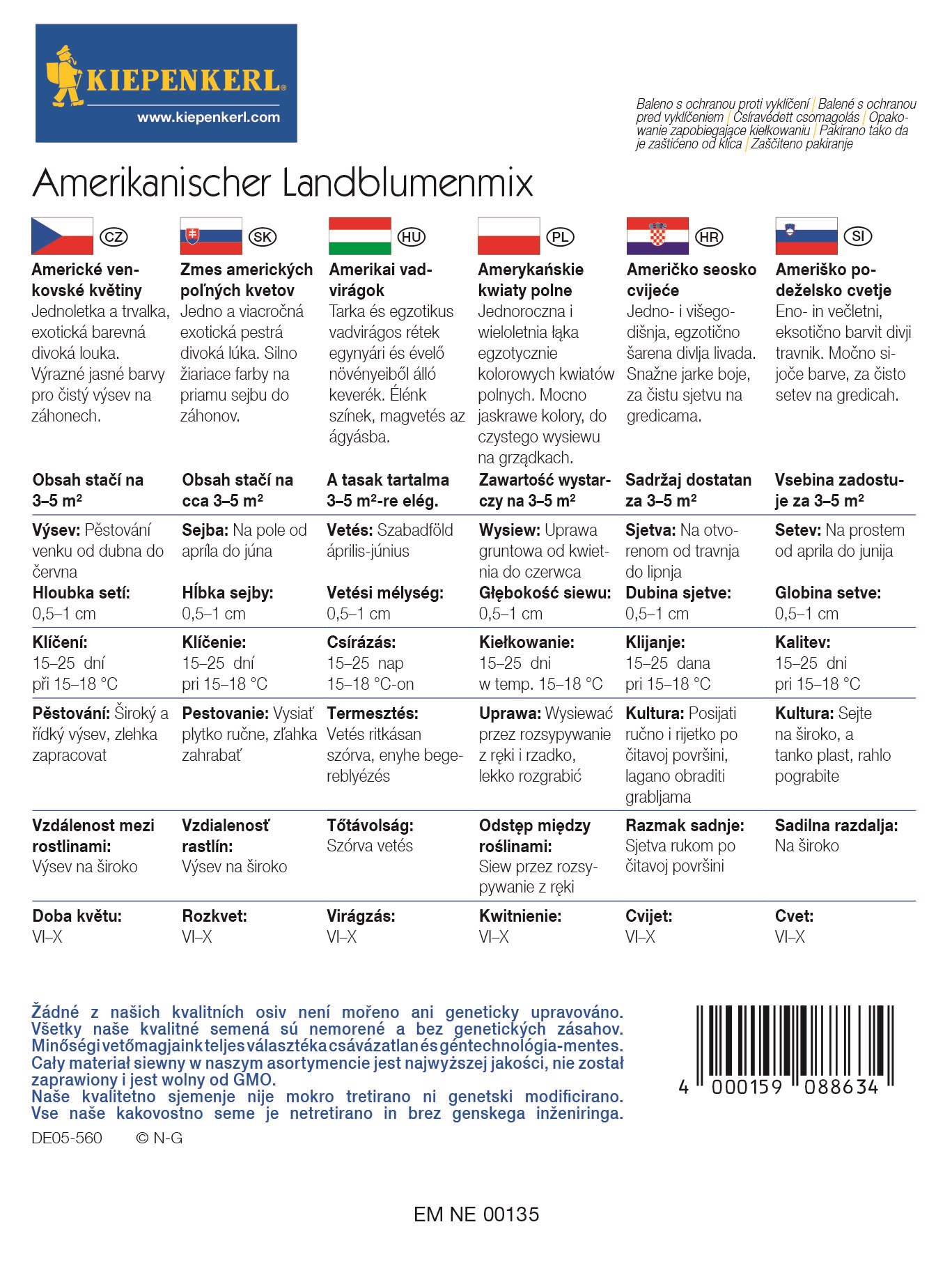 American wildflower mix Kiepenkerl for 5 m2