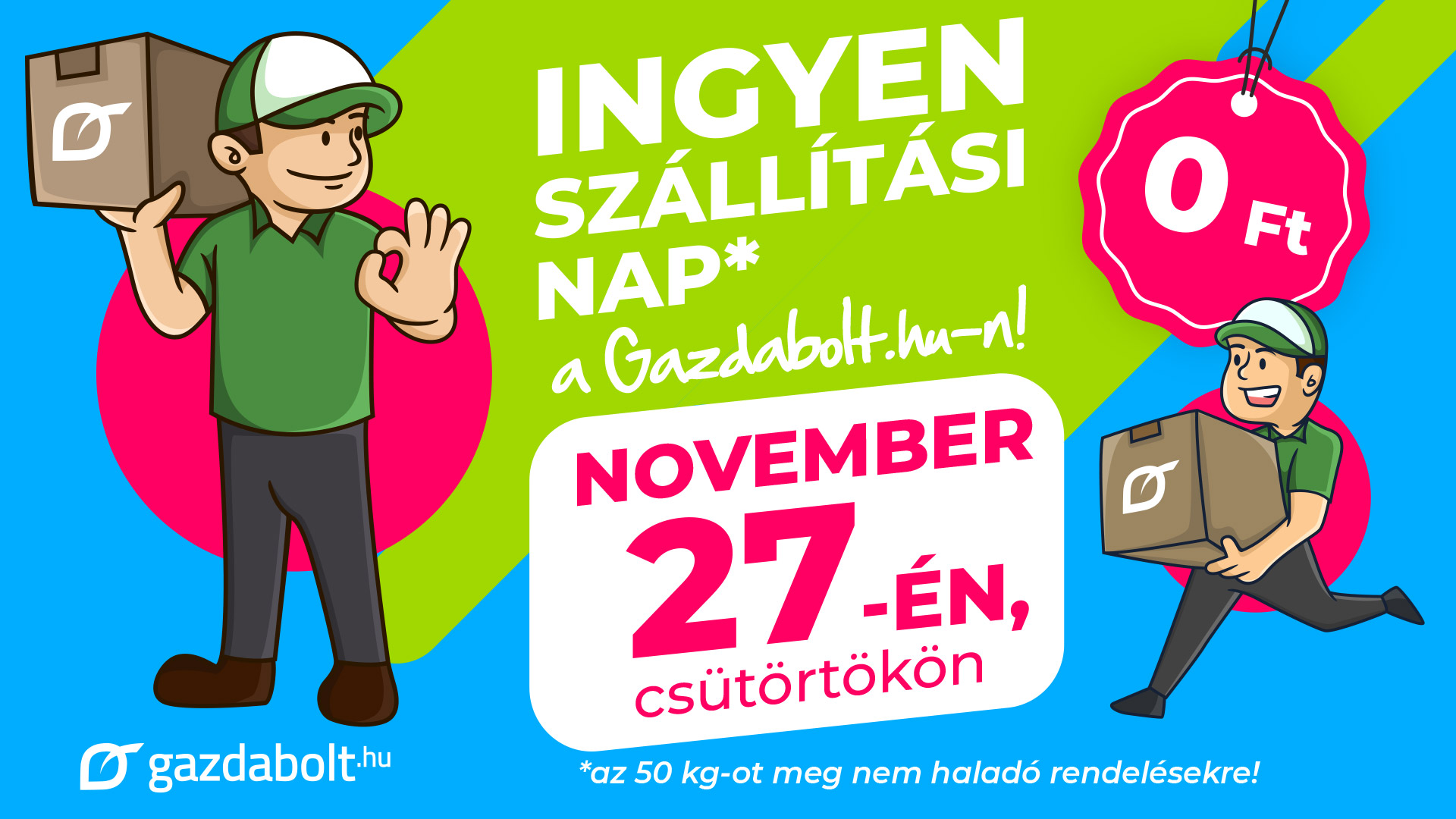 Ingyen szállítás nap a gazdabolt.hu-n 2025. november 27-én!