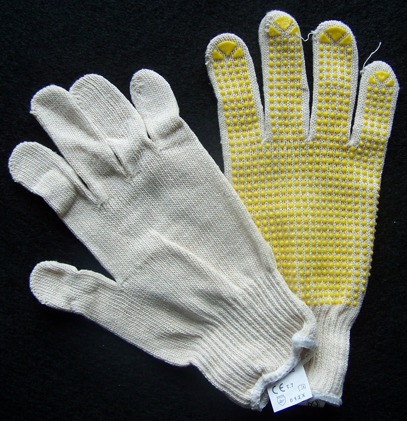 Safety gloves double fibre, polka dot 4360