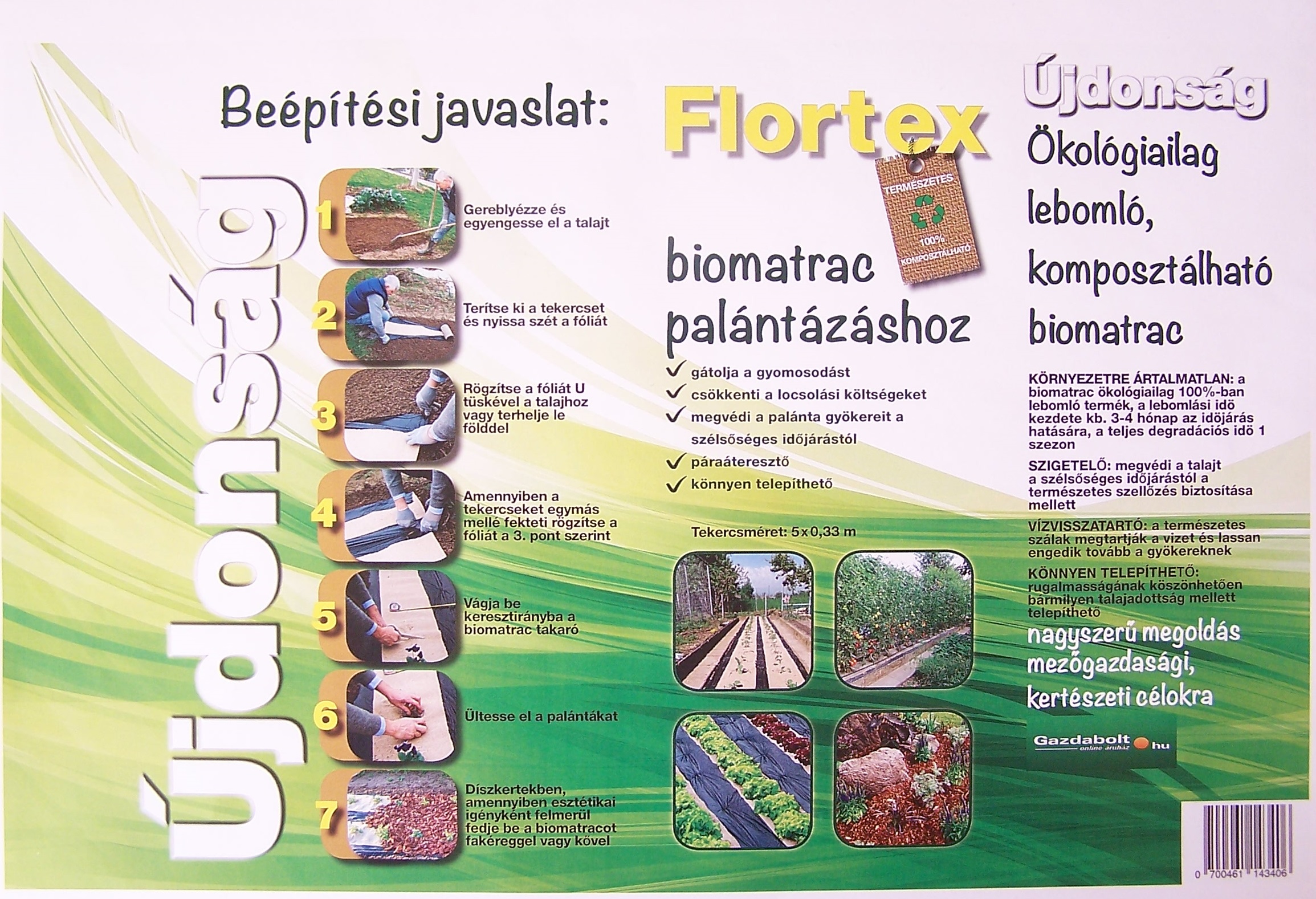 Flortex organic mat for planting 5x0,33m