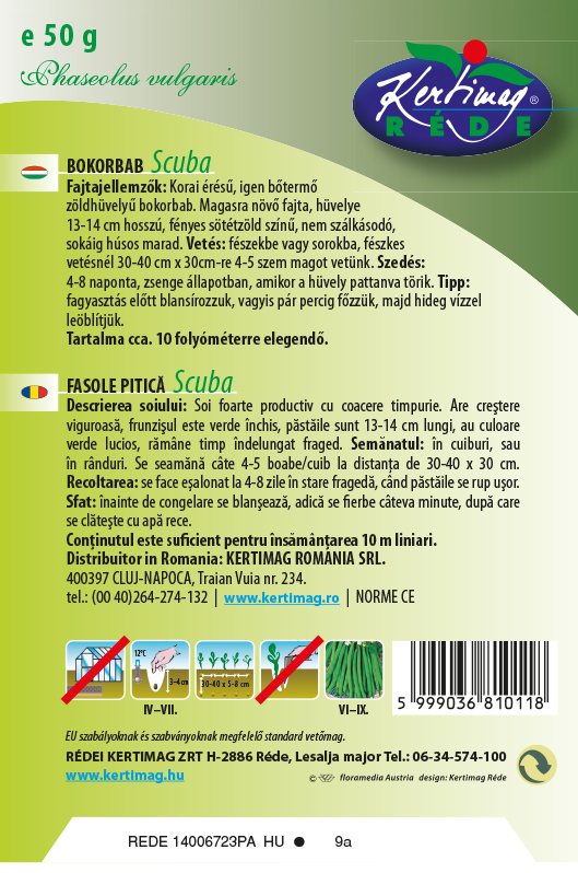 Zöldhüvelyű Bokorbab Scuba 50 g