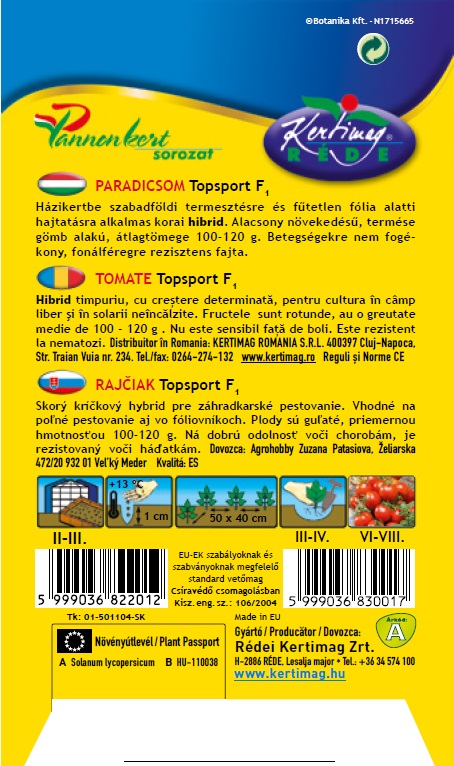 Tomato Topsport F1 20 seeds